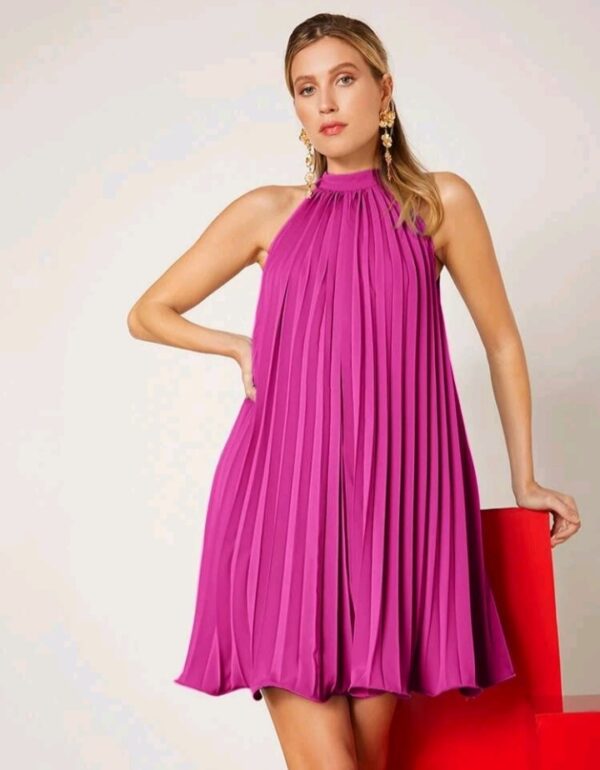 Tie Back Pleated Dress