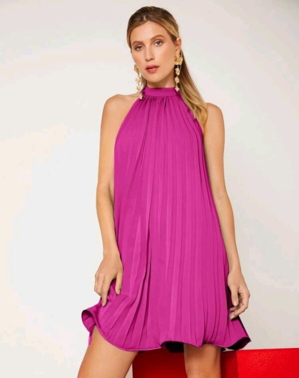 Tie Back Pleated Dress - Image 2