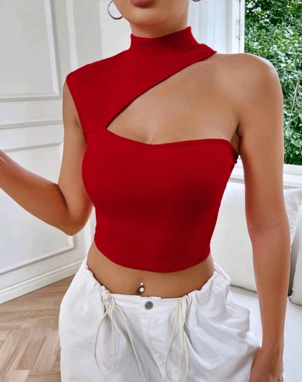 Crimson Love Asymmetrical Top