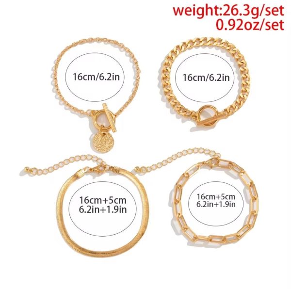 4 piece Gold Bracelet Set - Image 3